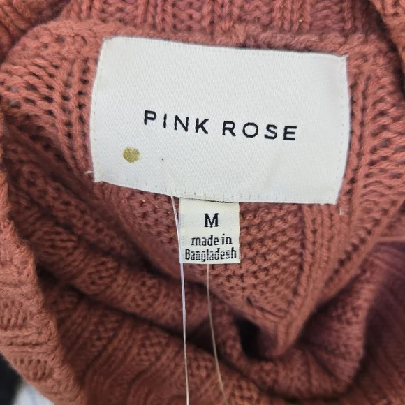 Pink Rose Womens Sweater Sz M Medium Knit Stretch Comfort Sleeveless Warm NWT - Picture 2 of 8